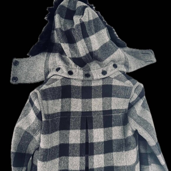 Authentic BURBERRY Brit Line Fur and hooded Wool Coat • size 4 - Picture 2 of 6